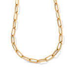 BIGGEST JCK CLOSEOUT DEAL - Yellow Gold Plated Sterling Silver Paperclip Necklace (Size - 22) with Lobster Clasp, Silver Wt. 11.64 Gms_8616413