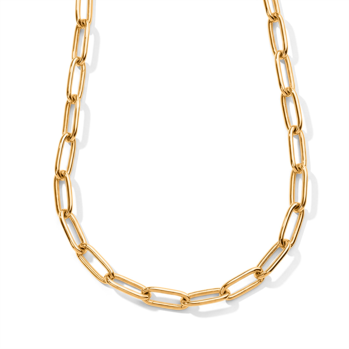 BIGGEST JCK CLOSEOUT DEAL - Yellow Gold Plated Sterling Silver Paperclip Necklace (Size - 22) with Lobster Clasp, Silver Wt. 11.64 Gms V32603178 0