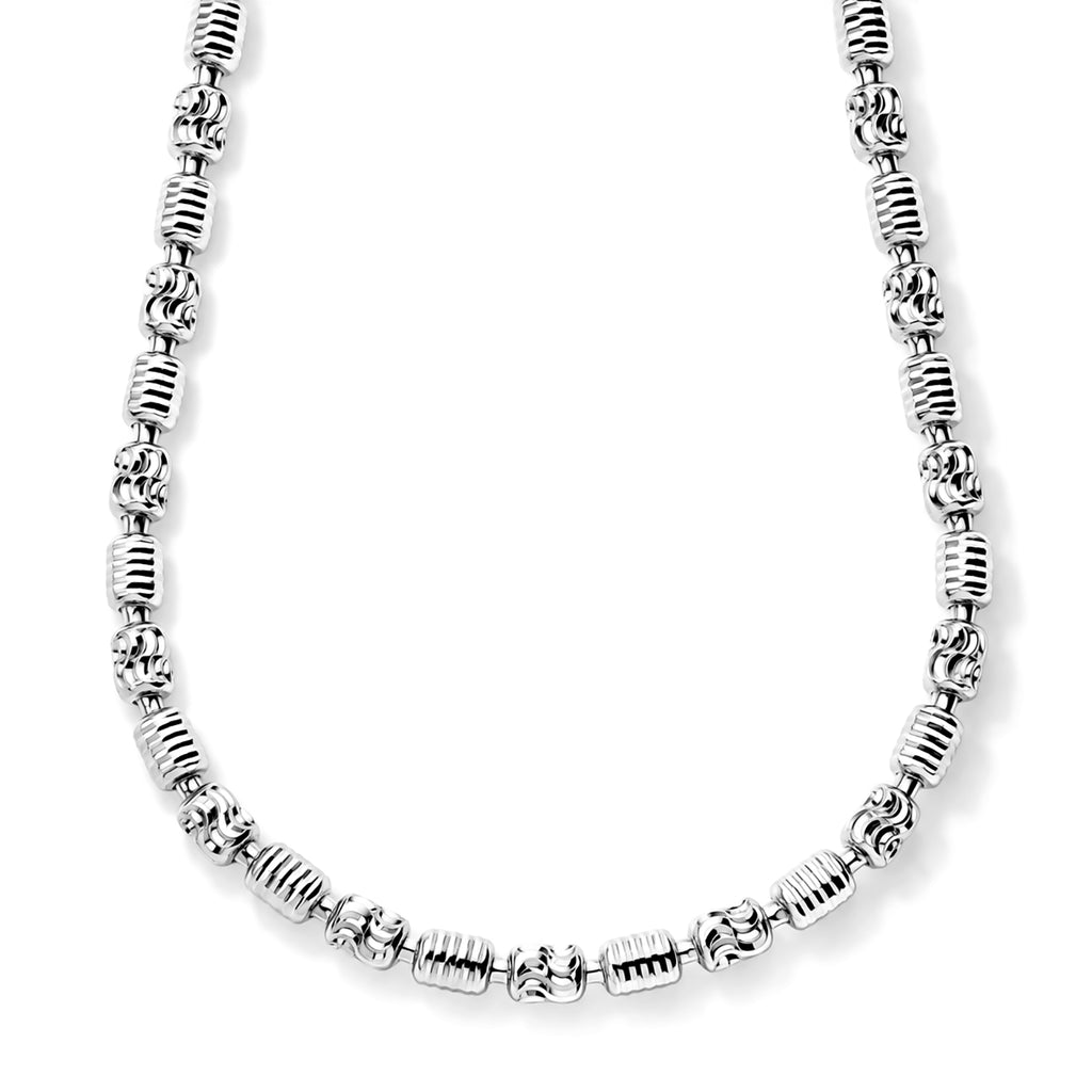 Rhodium Overlay Sterling Silver Barrel Typhoon Necklace (Size - 20) with Lobster Clasp, Silver Wt. 12.80 Gms_8616436_