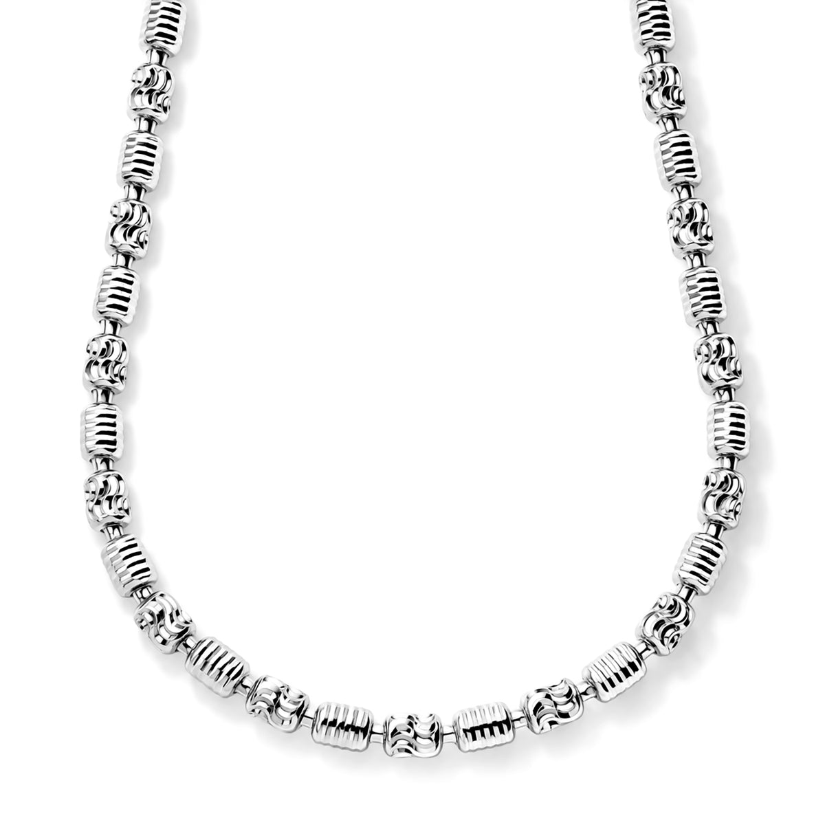 Rhodium Overlay Sterling Silver Barrel Typhoon Necklace (Size - 20) with Lobster Clasp, Silver Wt. 12.80 Gms 8616436 0