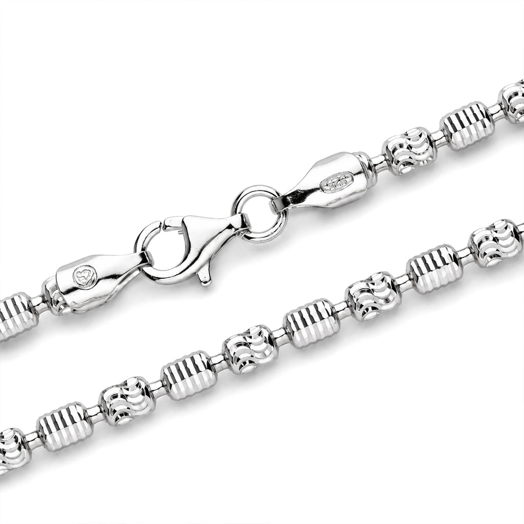 Rhodium Overlay Sterling Silver Barrel Typhoon Necklace (Size - 20) with Lobster Clasp, Silver Wt. 12.80 Gms_8616436_1
