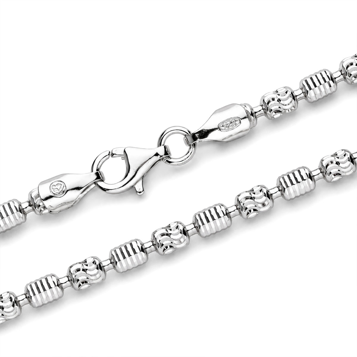 Rhodium Overlay Sterling Silver Barrel Typhoon Necklace (Size - 20) with Lobster Clasp, Silver Wt. 12.80 Gms 8616436 1