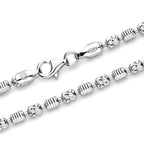 Rhodium Overlay Sterling Silver Barrel Typhoon Necklace (Size - 20) with Lobster Clasp, Silver Wt. 12.80 Gms_8616436_1