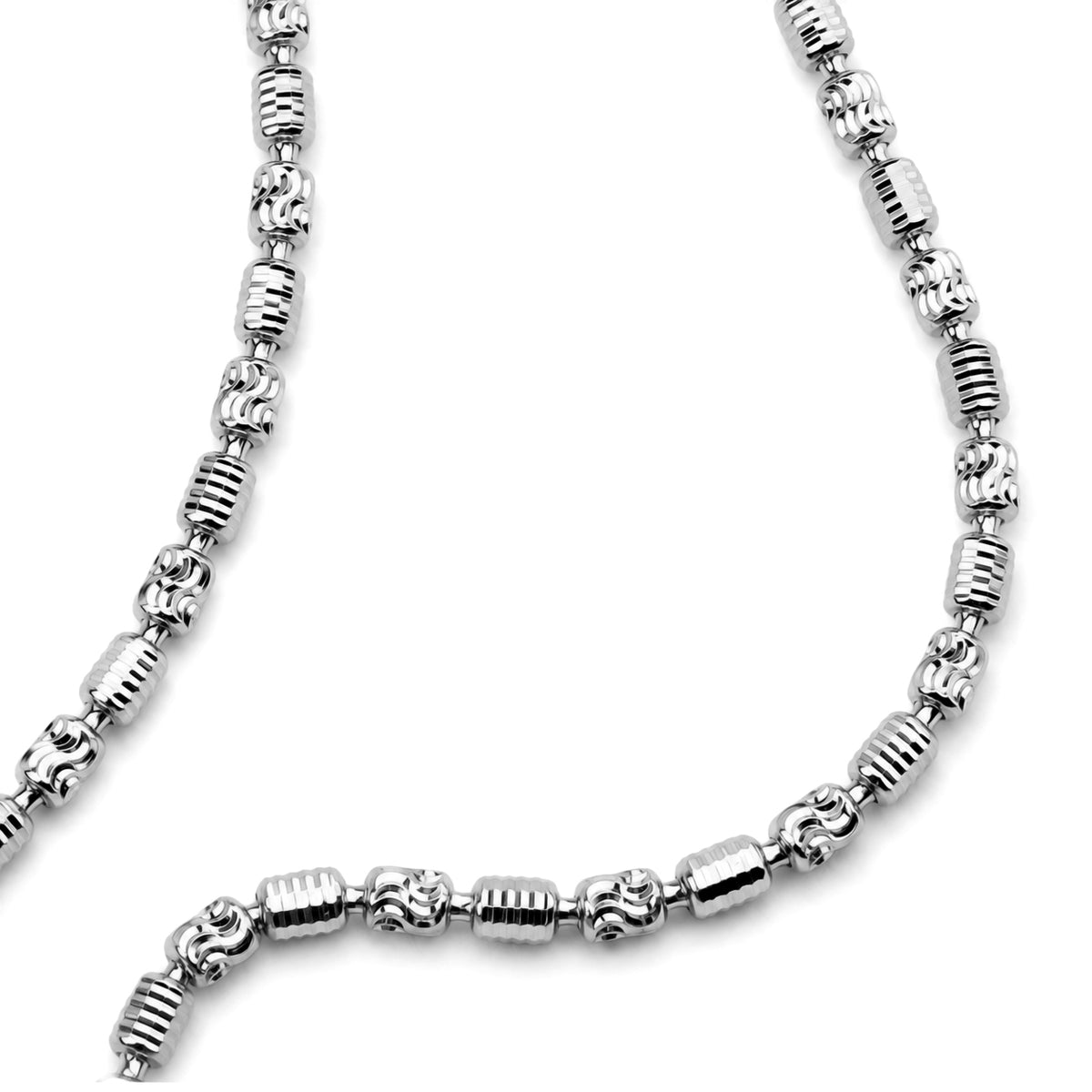 Rhodium Overlay Sterling Silver Barrel Typhoon Necklace (Size - 20) with Lobster Clasp, Silver Wt. 12.80 Gms 8616436 2