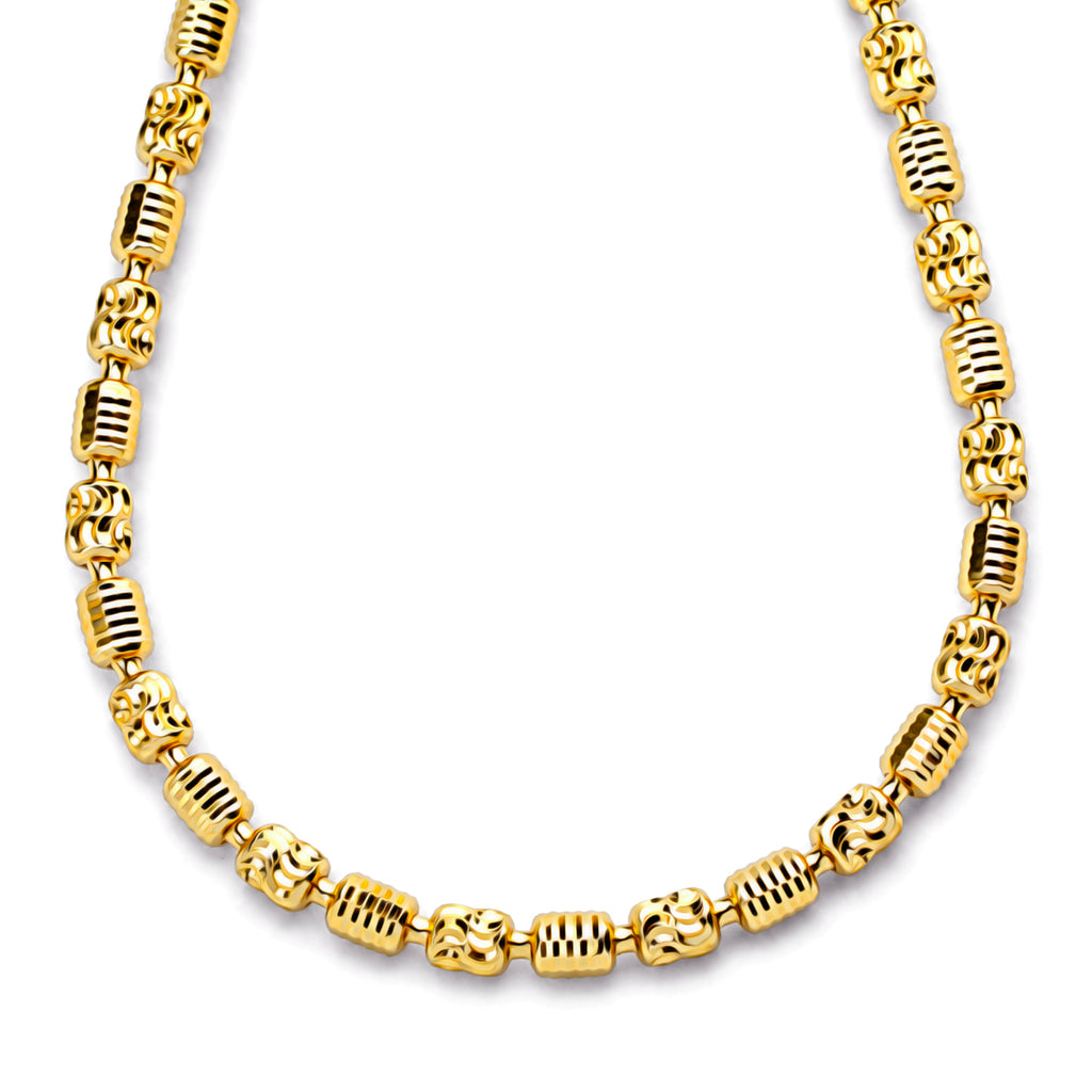 Yellow Gold Plated Sterling Silver Barrel Typhoon Necklace (Size - 20) with Lobster Clasp, Silver Wt. 12.73 Gms_8616437