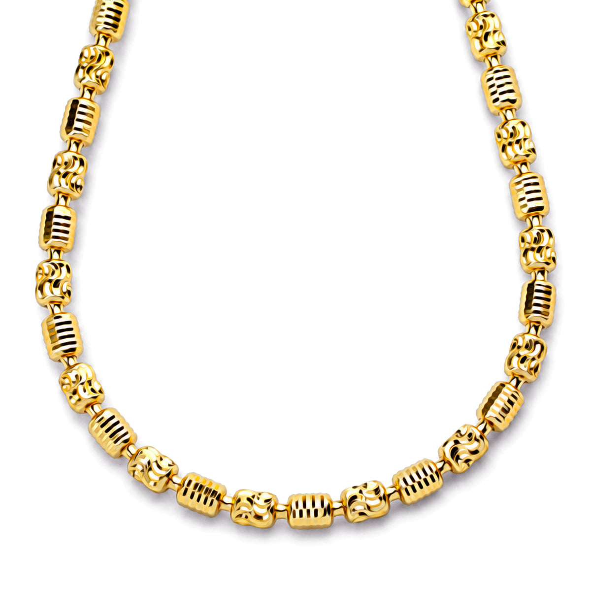 Yellow Gold Plated Sterling Silver Barrel Typhoon Necklace (Size - 20) with Lobster Clasp, Silver Wt. 12.73 Gms 8616437 0