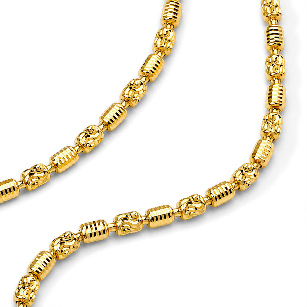 Yellow Gold Plated Sterling Silver Barrel Typhoon Necklace (Size - 20) with Lobster Clasp, Silver Wt. 12.73 Gms_8616437_2