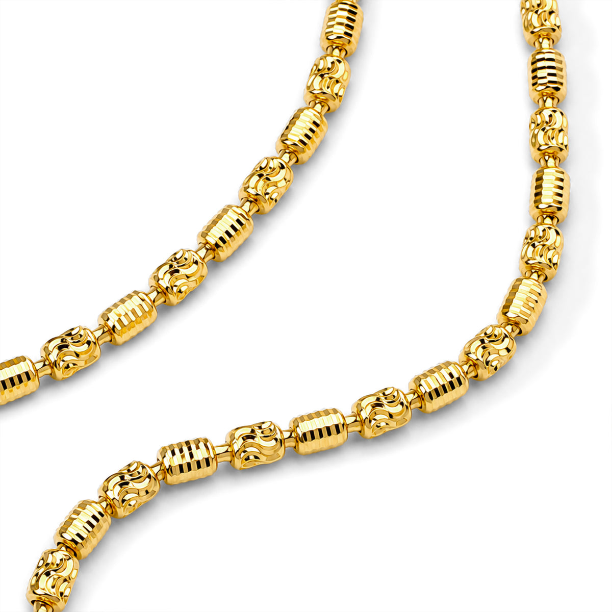 Yellow Gold Plated Sterling Silver Barrel Typhoon Necklace (Size - 20) with Lobster Clasp, Silver Wt. 12.73 Gms 8616437 2