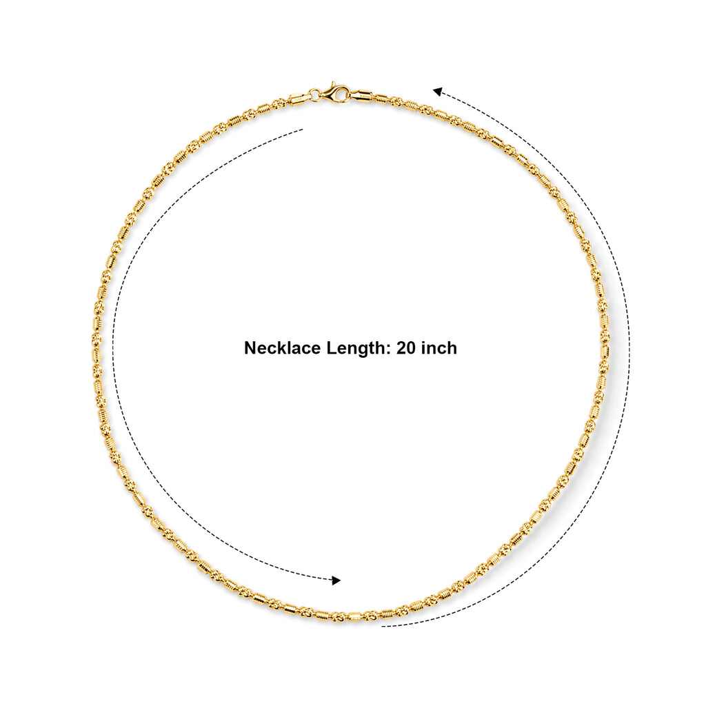 Yellow Gold Plated Sterling Silver Barrel Typhoon Necklace (Size - 20) with Lobster Clasp, Silver Wt. 12.73 Gms_8616437_3