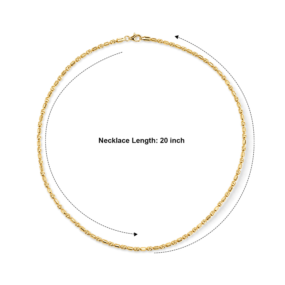 Yellow Gold Plated Sterling Silver Barrel Typhoon Necklace (Size - 20) with Lobster Clasp, Silver Wt. 12.73 Gms 8616437 3