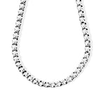 Sterling Silver Deck Pave Curb Necklace (Size - 20) with Lobster Clasp_8616438