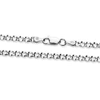 Sterling Silver Deck Pave Curb Necklace (Size - 20) with Lobster Clasp_8616438_2