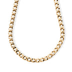 Yellow Gold Plated Sterling Silver Deck Pave Curb Necklace (Size - 20) with Lobster Clasp_8616494