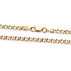 Yellow Gold Plated Sterling Silver Deck Pave Curb Necklace (Size - 20) with Lobster Clasp_8616494_2
