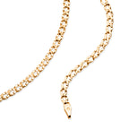 Yellow Gold Plated Sterling Silver Deck Pave Curb Necklace (Size - 20) with Lobster Clasp_8616494_3