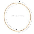 Yellow Gold Plated Sterling Silver Deck Pave Curb Necklace (Size - 20) with Lobster Clasp_8616494_4