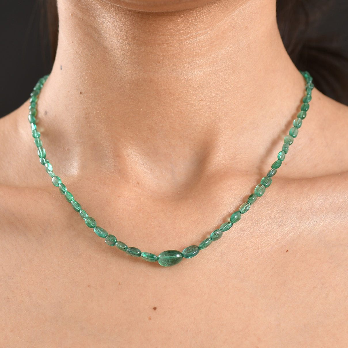 Rhapsody 950 Platinum AAAA Zambian Emerald Necklace (Size - 18), Platinum Wt.1.3 Gms  45.000  Ct. 8616760 1