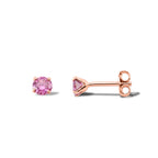 D'Joy - Pink Moissanite Solitaire Stud Push Post Earring in Rose Gold Plated Sterling Silver_8616866_3