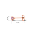 D'Joy - Pink Moissanite Solitaire Stud Push Post Earring in Rose Gold Plated Sterling Silver_8616866_4