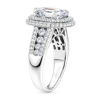 Luxuriant - SGL Certified Lab Grown Diamond (SI/G-H) Halo Ring in Rhodium Overlay Sterling Silver 3.00 Ct._8617160_3