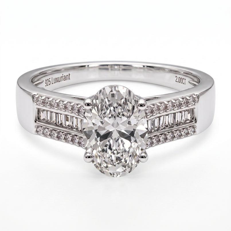 Luxuriant - Lab Grown Diamond (SI/G-H) Ring in Rhodium Overlay Sterling Silver 2.00 Ct._8617195
