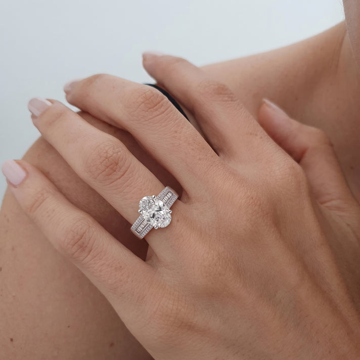 LUXURIANT 2 Ct. Lab Grown Diamond Statement Ring in Rhodium Overlay Sterling Silver (SI-G-H) 8617195 2