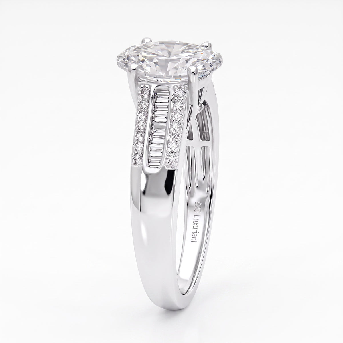 LUXURIANT 2 Ct. Lab Grown Diamond Statement Ring in Rhodium Overlay Sterling Silver (SI-G-H) 8617195 4