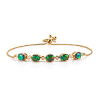 Luxuriant - Ammolite & Lab Grown Diamond (SI/G-H) Adjustable Bracelet (Size - 10.5) in 18K Vermeil Yellow Gold Plated Sterling Silver 4.50 Ct._8617214