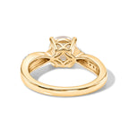 D'Joy - Rainbow Moonstone & Moissanite Ring in 18K Vermeil Yellow Gold Plated Sterling Silver 1.40 Ct.