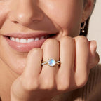 D'Joy - Rainbow Moonstone & Moissanite Ring in 18K Vermeil Yellow Gold Plated Sterling Silver 1.40 Ct._8617253_2