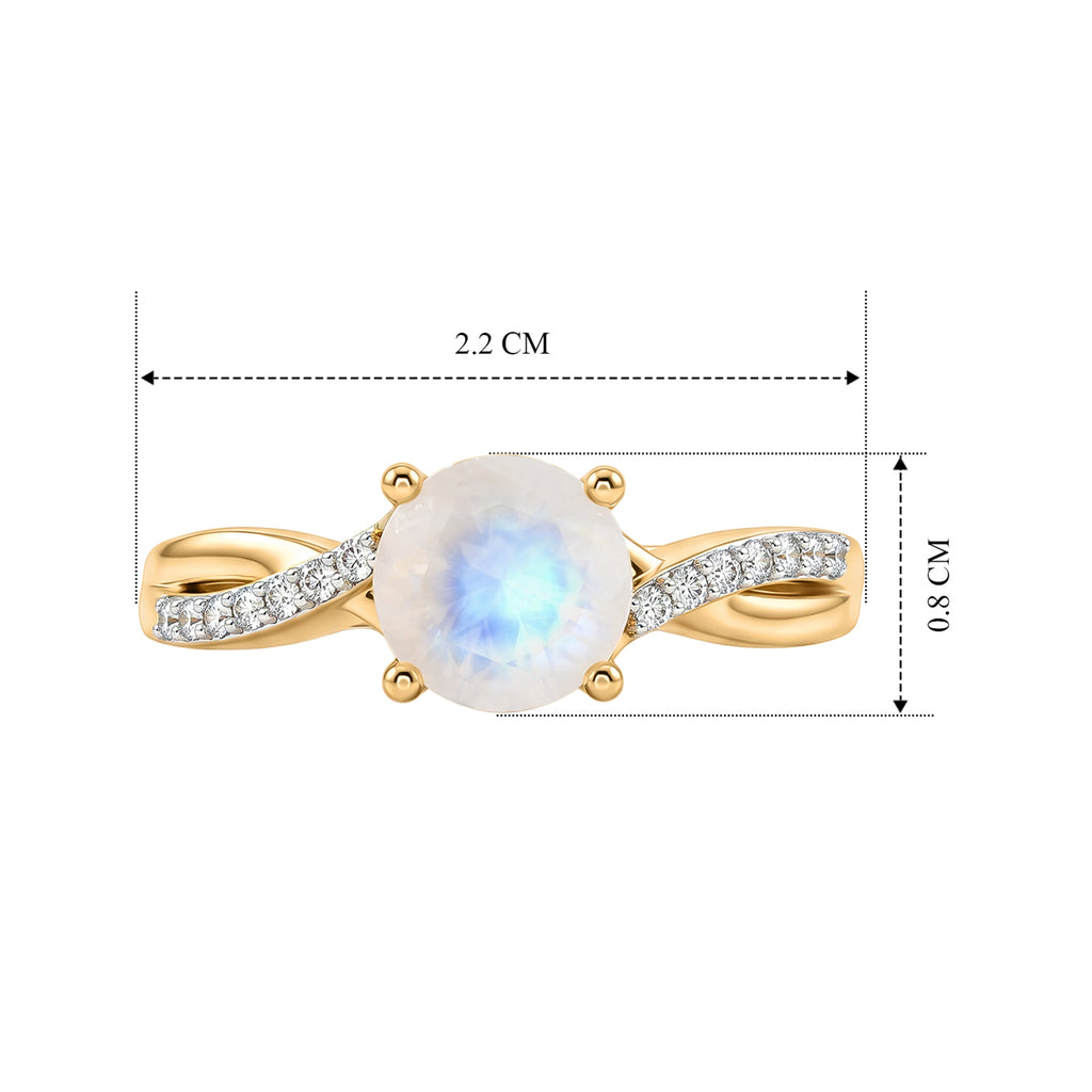 D'Joy - Rainbow Moonstone & Moissanite Ring in 18K Vermeil Yellow Gold Plated Sterling Silver 1.40 Ct._8617253_6