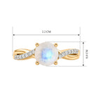 D'Joy - Rainbow Moonstone & Moissanite Ring in 18K Vermeil Yellow Gold Plated Sterling Silver 1.40 Ct._8617253_6