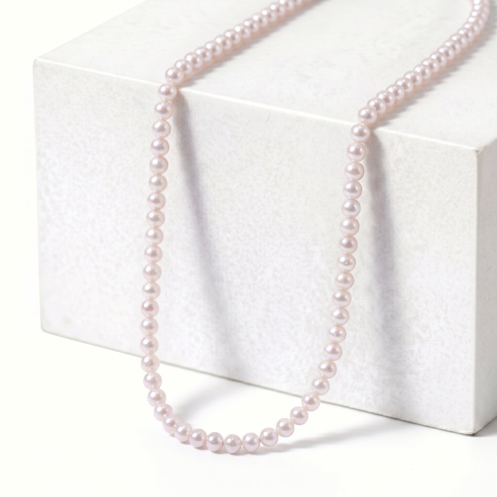 AAA High Lustre Japanese Akoya Pearl Necklace (Size - 20) in Yellow Gold Sterling Silver with Magnetic Lock_8617531_2