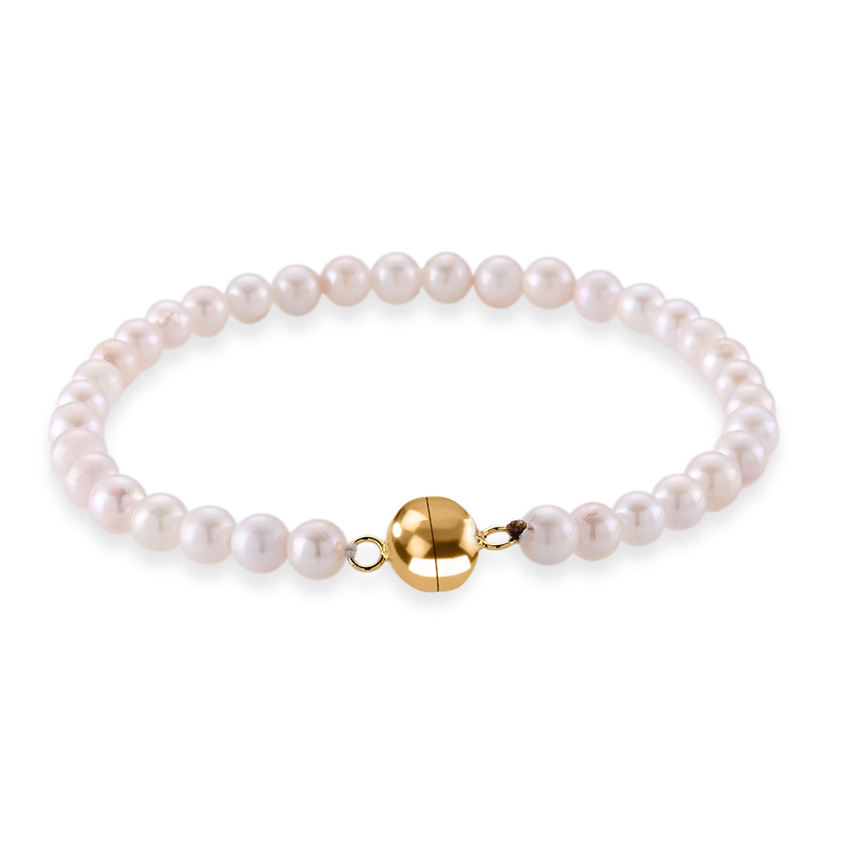 D'Joy - Japanese Akoya Pearl Beads Bracelet (Size - 8) with Magnetic Lock in Yellow Gold Plated Sterling Silver 40.00 Ct. V32513872 4