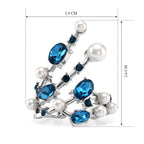 White Shell Pearl & Crystal Adjustable Ring 5.00 Ct._8617642_5
