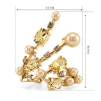 Golden Shell Pearl & Crystal Adjustable Ring 5.00 Ct._8617719_5