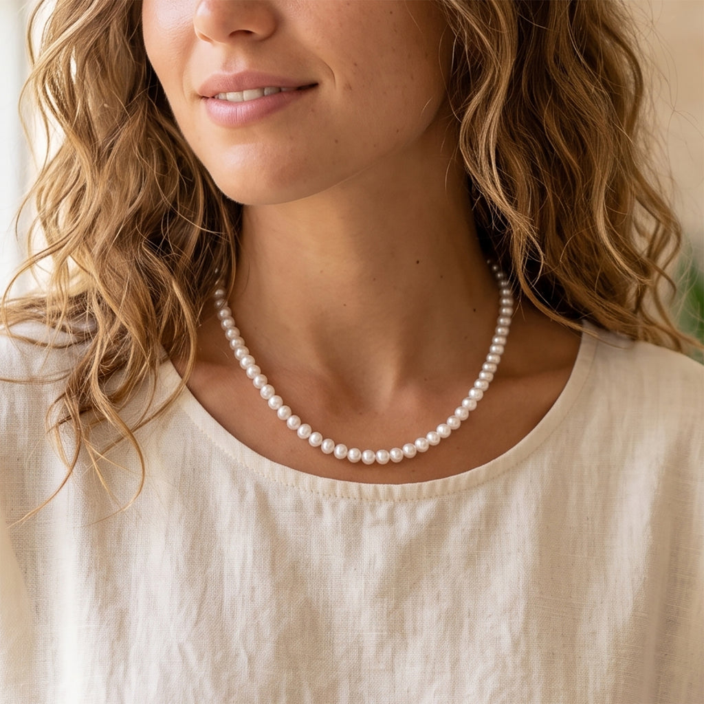 Rare Find - AAAA Akoya Pearl Necklace (Size - 20+2 Ext) in Yellow Gold Plated Sterling Silver_8617741_1