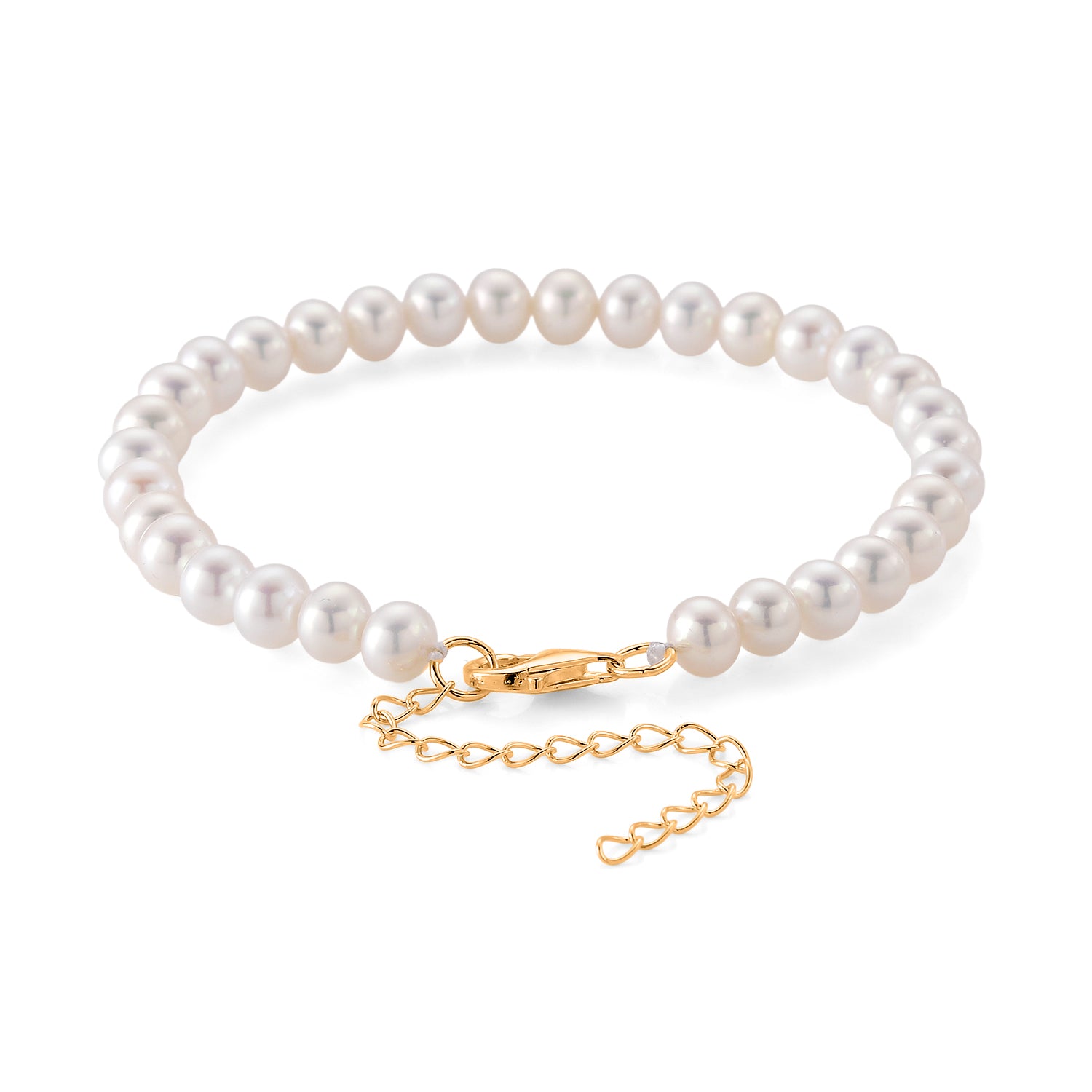 Rare Find - AAAA Akoya Pearl Bracelet (Size - 7+1 Ext) in Yellow Gold Plated Sterling Silver 8617742 4
