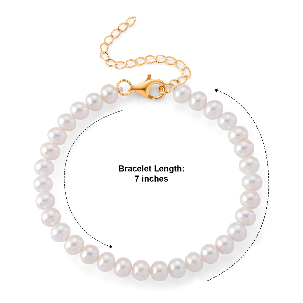Rare Find - AAAA Akoya Pearl Bracelet (Size - 7+1 Ext) in Yellow Gold Plated Sterling Silver 8617742 5