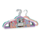 MEGA DEAL - Set of 25 Floral Velvet Cloth Hangers - Multi Colour_8617856
