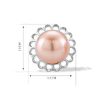 D'Joy - Premium Peach Edison (9-10mm) Solitaire Stud Push Post Earring in Rhodium Overlay Sterling Silver 11.80 Ct._8618112_5