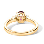 Luxuriant - Natural Radiant Ember Garnet & Lab Grown Diamond (SI/G-H) Trilogy Ring in 18K Vermeil Yellow Gold Plated Sterling Silver 1.08 Ct._8618119_4