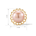 D'Joy - Premium Peach Edison (9-10mm) Solitaire Stud Push Post Earring in Yellow Gold Plated Sterling Silver 11.80 Ct._8618139_5