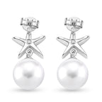 D'Joy - Premium White Edison Pearl (10-11mm) Star Ball Earring with Push Back in Rhodium Overlay Sterling Silver_8618142_4