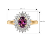 Luxuriant - Natural Radiant Ember Garnet & Lab Grown Diamond (SI/G-H) Halo Ring in 18K Vermeil Yellow Gold Plated Sterling Silver 1.40 Ct._8618145_5