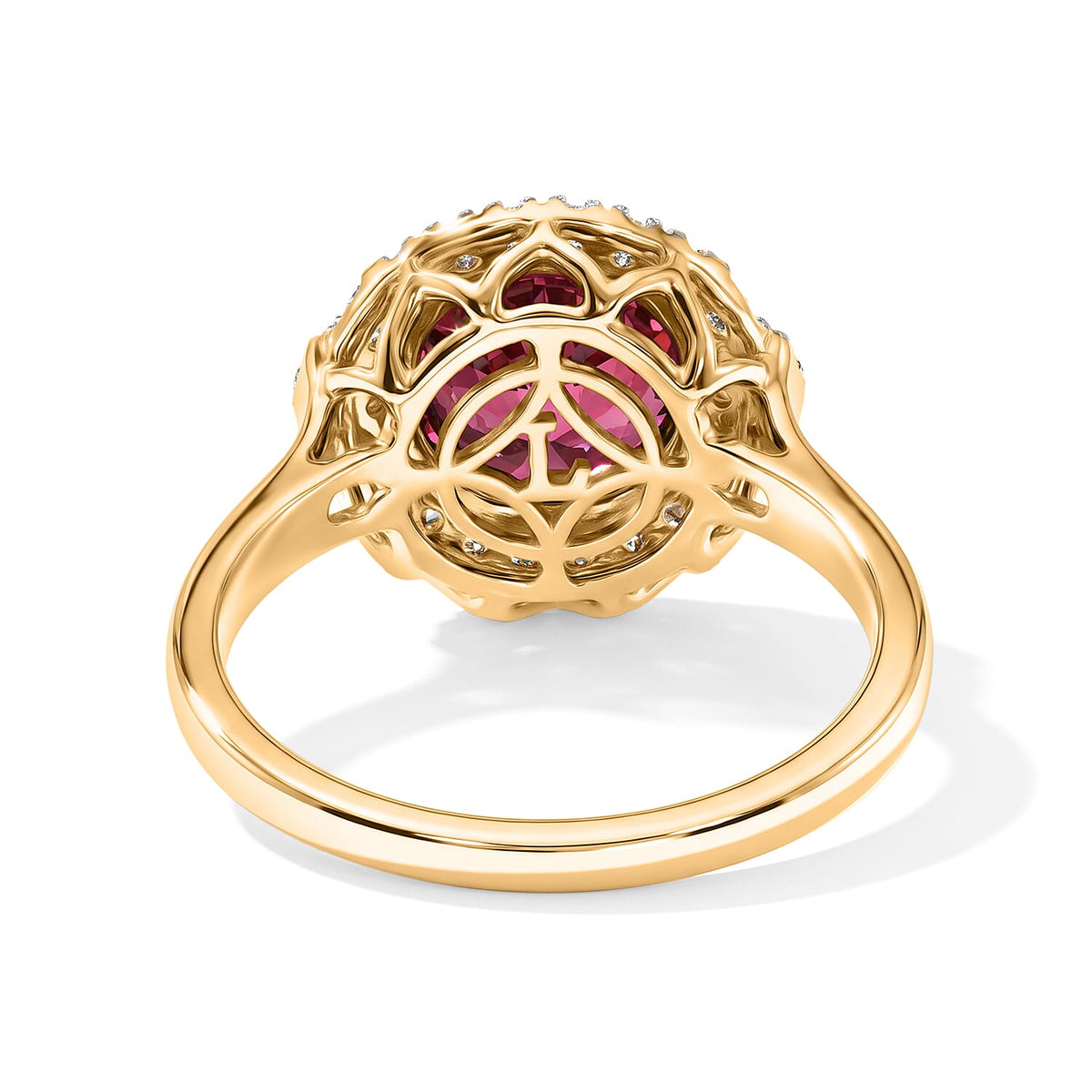 Certified and Appraised LUXURIANT AAA Colour Change Garnet, Lab Grown Diamond GH, SI Main Stone With Surrounding Stone Ring in 10K Yellow Gold, Gold Wt.3.09 Gms  2.730  Ct. 8618159 4