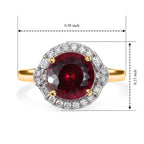 Luxuriant 10K Yellow Gold AAA Colour Change Garnet, Lab Grown Diamond GH, SI Main Stone With Surrounding Stone Ring, Gold Wt.3.09 Gms  2.730  Ct._8618159_5