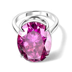Biggest Carat Weight - Moissanite Solitaire Ring in Rhodium Overlay Sterling Silver 20.10 Ct._8618205