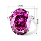 Biggest Carat Weight - Moissanite Solitaire Ring in Rhodium Overlay Sterling Silver 20.10 Ct._8618205_5