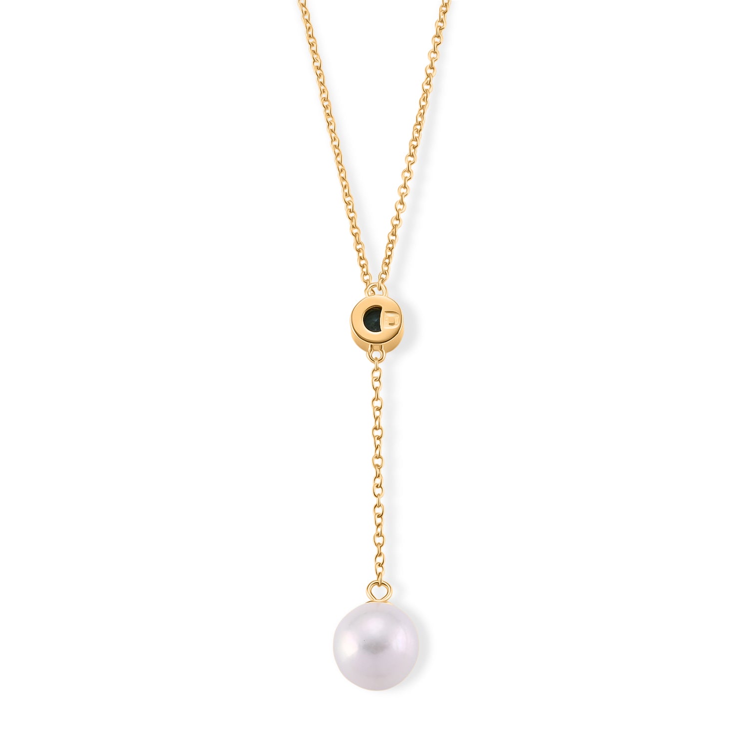 D'Joy - Premium White Edison Pearl (10-11mm) &amp; Swiss Blue Topaz Drop Necklace (Size - 18) in Yellow Gold Plated Sterling Silver 9.10 Ct. 8618219 5